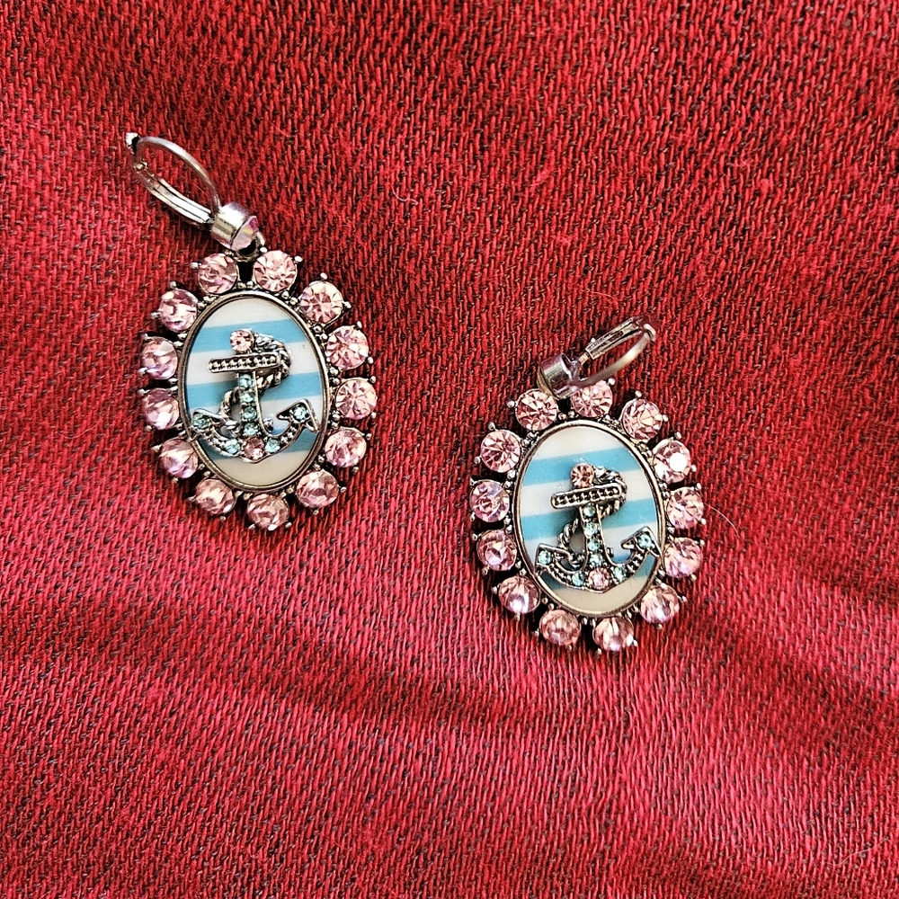 Betsey Johnson Nautical Anchors Away Earrings